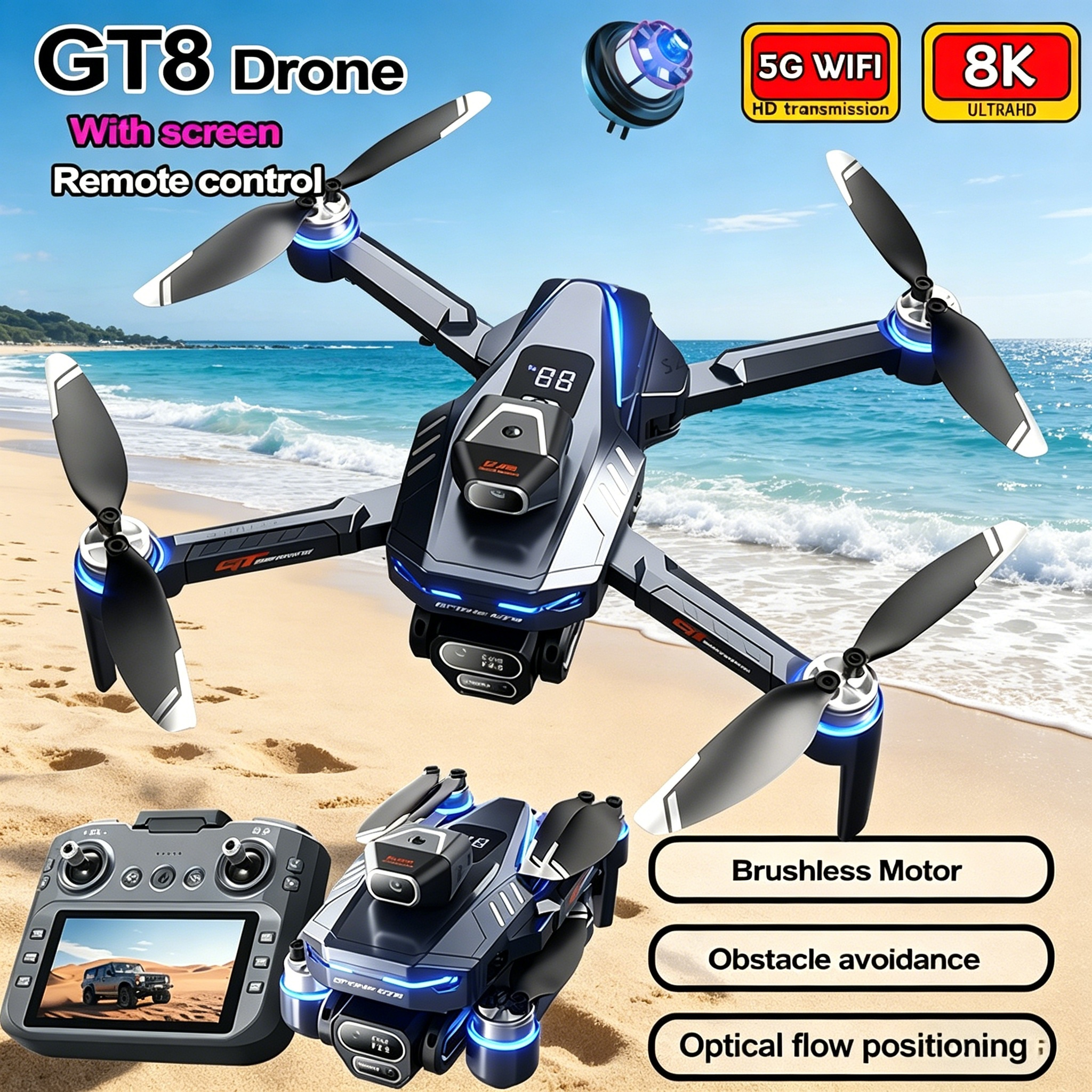 New Drone GT8 8K Professional  - Drone Kit Professional avis et prix